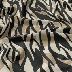 Printed Viscose TIGA Linen / Black